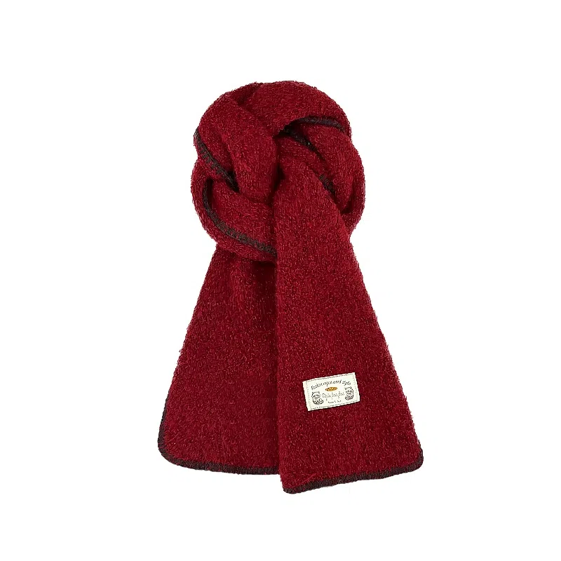 恩僾德 高级氛围感软糯缝边针织加厚保暖显白 聚酯纤维 绒线围巾 男女同款情侣款