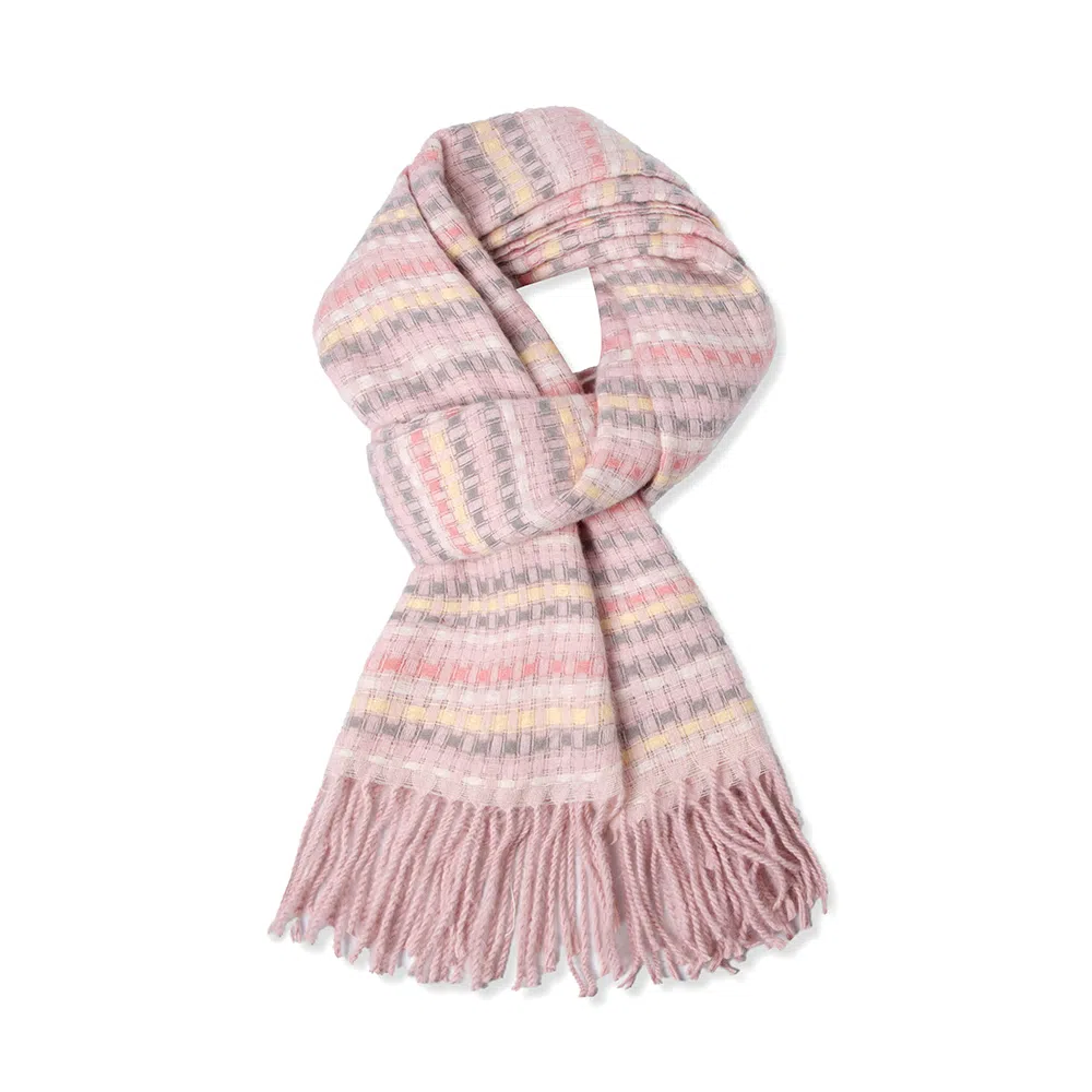 红豆 温暖时尚经典格子舒适柔软礼盒装 定制卡片代写 涤纶 绒线围巾 男女同款情侣款