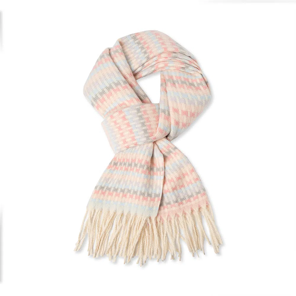 红豆 温暖时尚经典格子舒适柔软礼盒装 定制卡片代写 涤纶 绒线围巾 男女同款情侣款