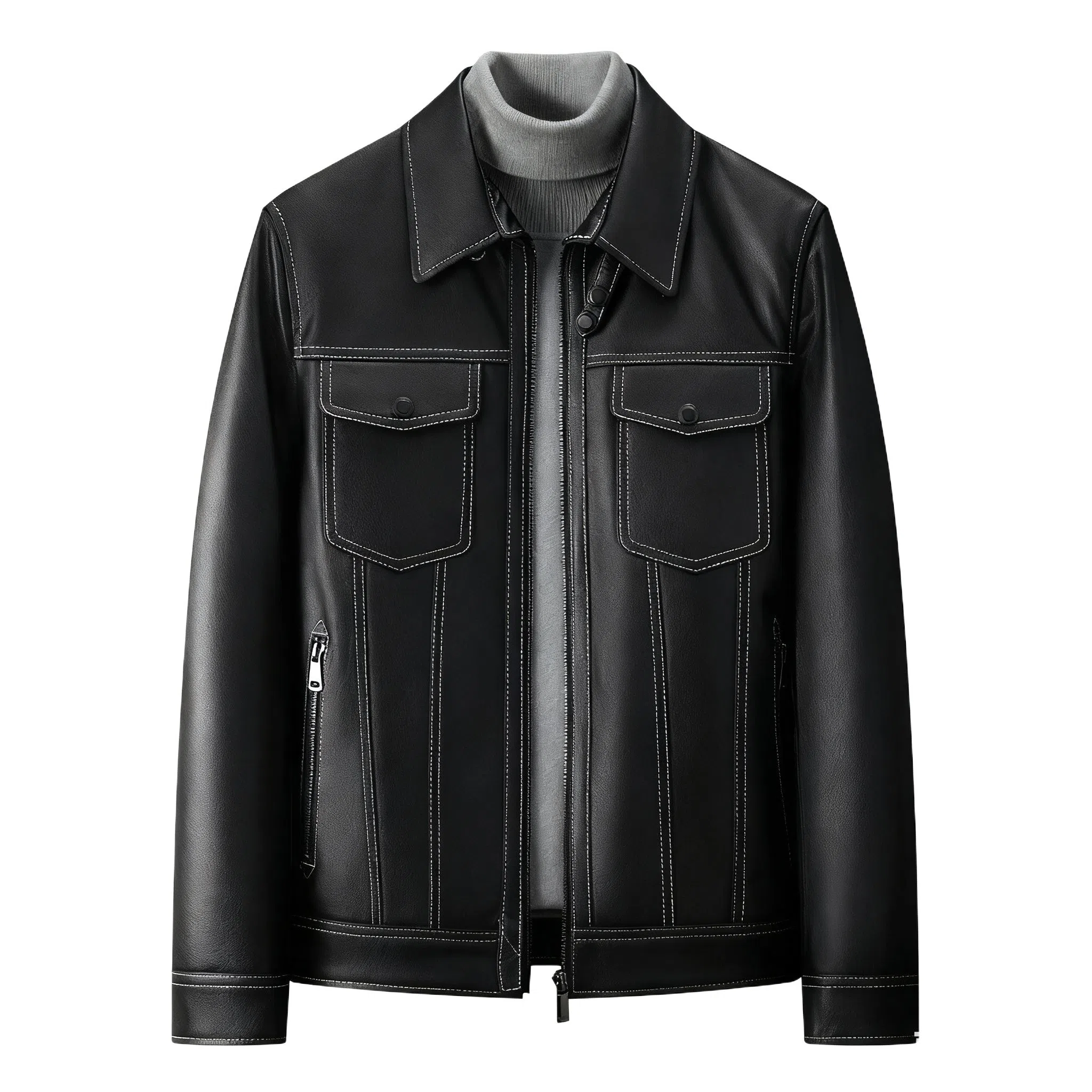 恒源祥 美式复古休闲百搭工装夹克牛仔外套皮衣 男款