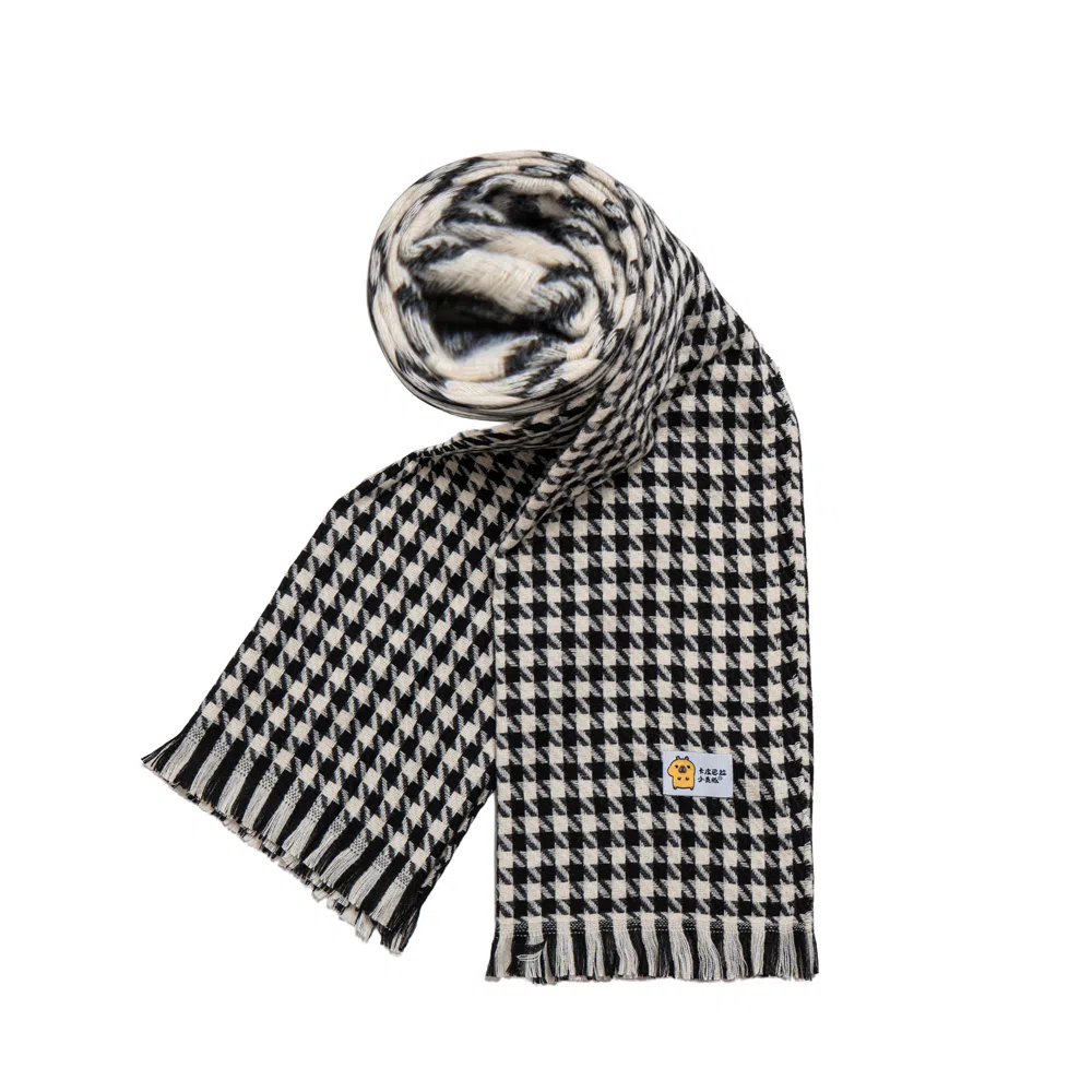 Capybara Yellow Tamarin Plaid Scarf