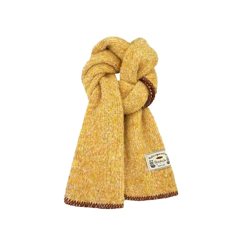 恩僾德 高级氛围感软糯缝边针织加厚保暖显白 聚酯纤维 绒线围巾 男女同款情侣款