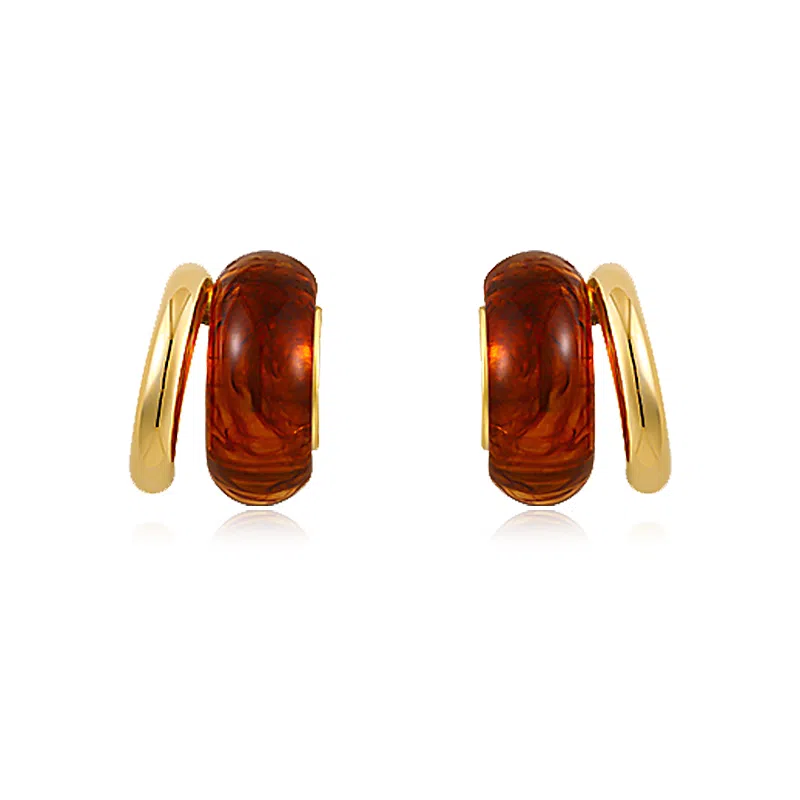 韵系 设计感美拉德复古 铜镀金 耳环 女款