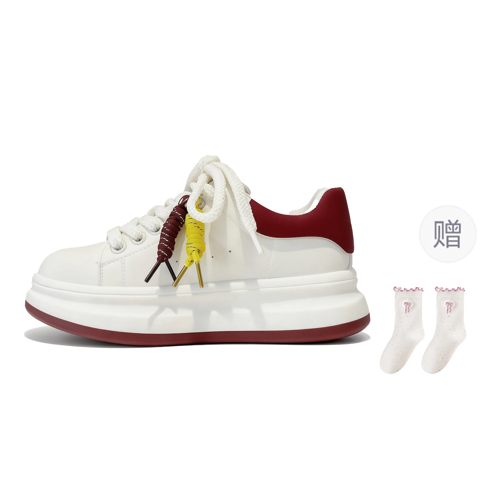 乐乐鱼 运动休闲厚底日常舒适百搭潮流 包裹性耐磨 低帮 板鞋 女