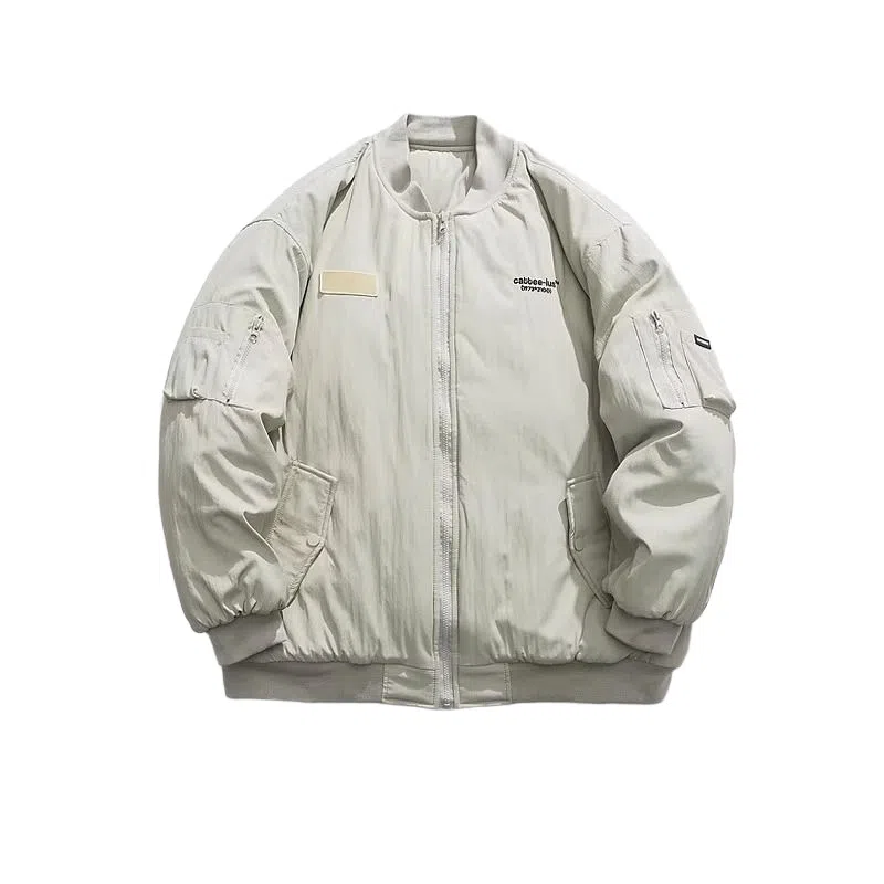 沐诚阳译 美式复古工装加厚飞行员飞行服棒球棉服情侣宽松冬季外套夹克 男女同款