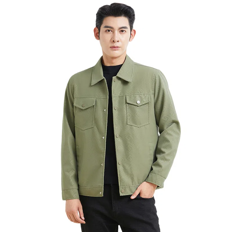 卡丹狄诺 经典翻领皮夹克男秋冬轻商务立体剪裁宽松休闲单排扣铆钉美式复古工装高街外套高级感行政皮衣 男款