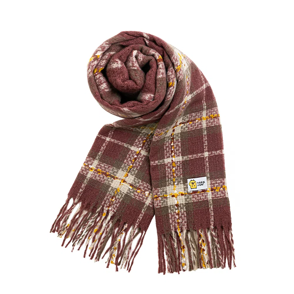 卡皮巴拉小黄豚 百搭复古格子出行必备加厚质感经典设计防风保暖舒适优雅气质学院风 聚酯纤维 绒线围巾 男女同款情侣款