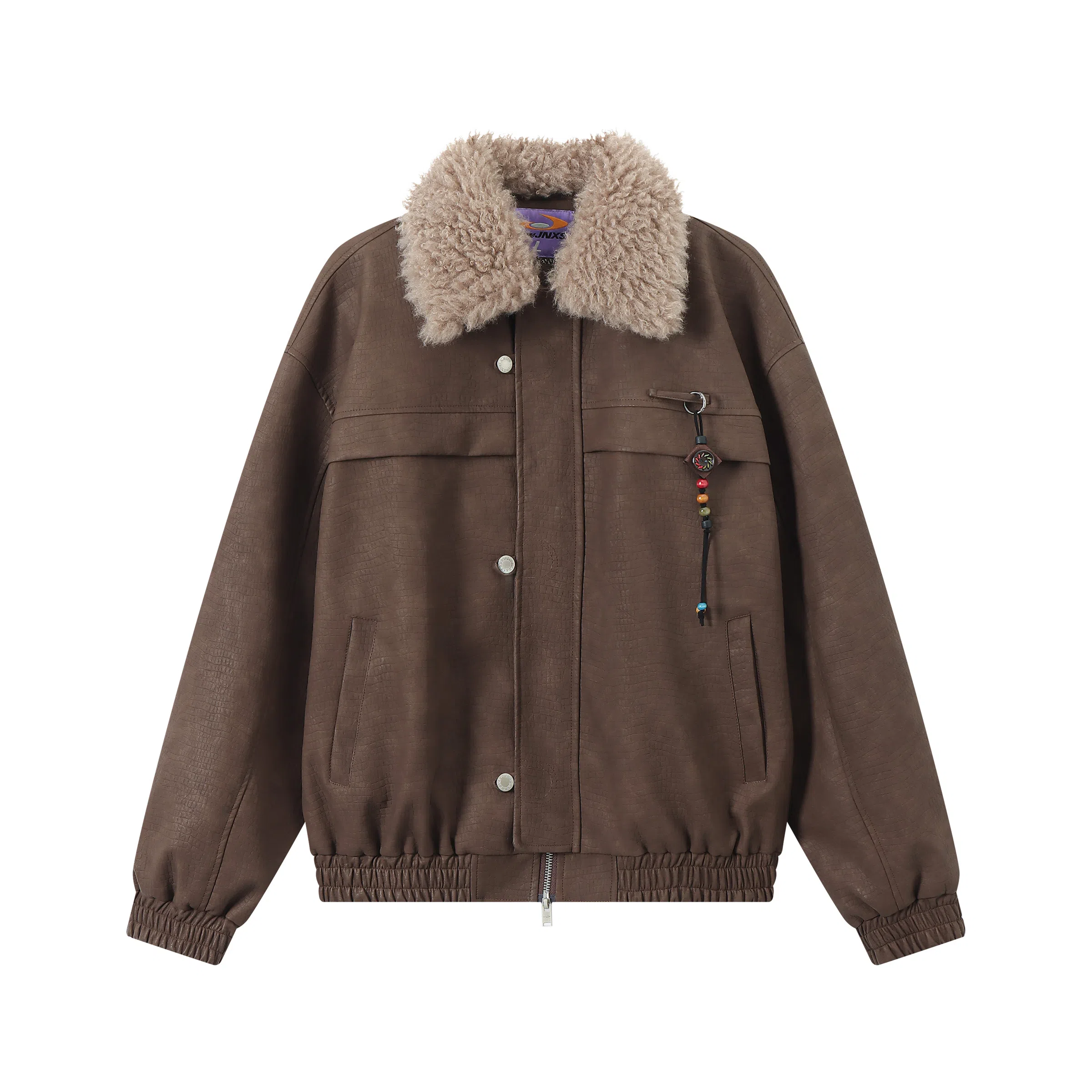 江南先生 流浪者之歌 纯色长袖宽松百搭外套皮衣 男女同款