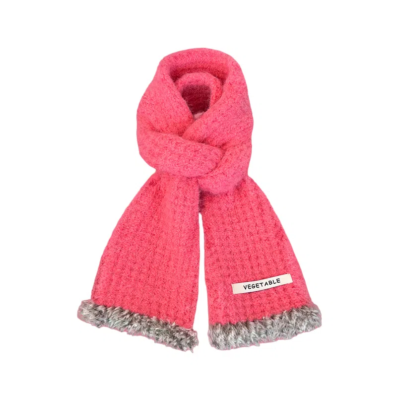 恩僾德 软糯毛边针织甜美高颜值小众百搭保暖百搭 聚酯纤维 绒线围巾 男女同款情侣款