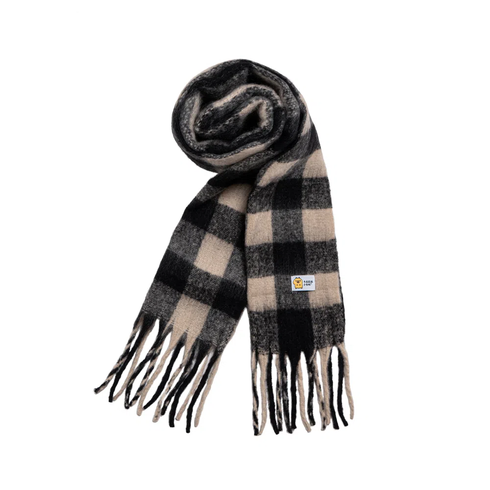 卡皮巴拉小黄豚 百搭长款加厚防风出行必备超艳氛围感文艺流苏设计时尚 聚酯纤维 绒线围巾 男女同款情侣款