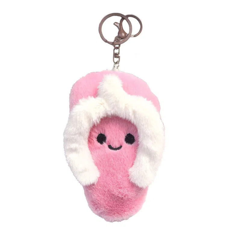 祎步康 可爱吱吱叫拖鞋创意治愈系玩偶公仔人字拖包包挂饰 毛绒 挂件 男女同款情侣款