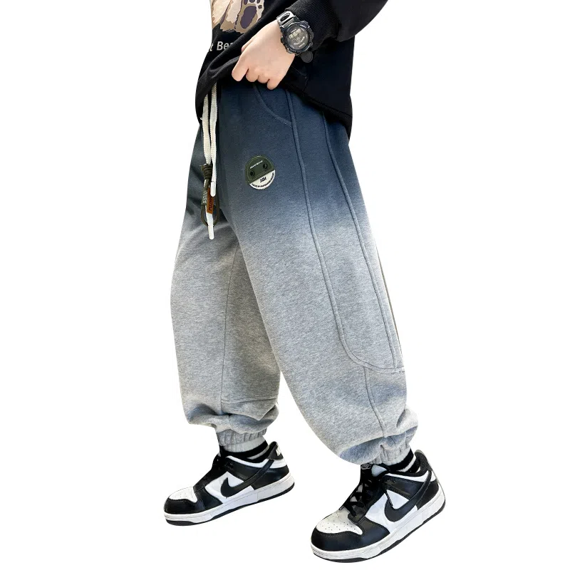 休闲渐变酷拽宽松针织加厚裤裤子 冬