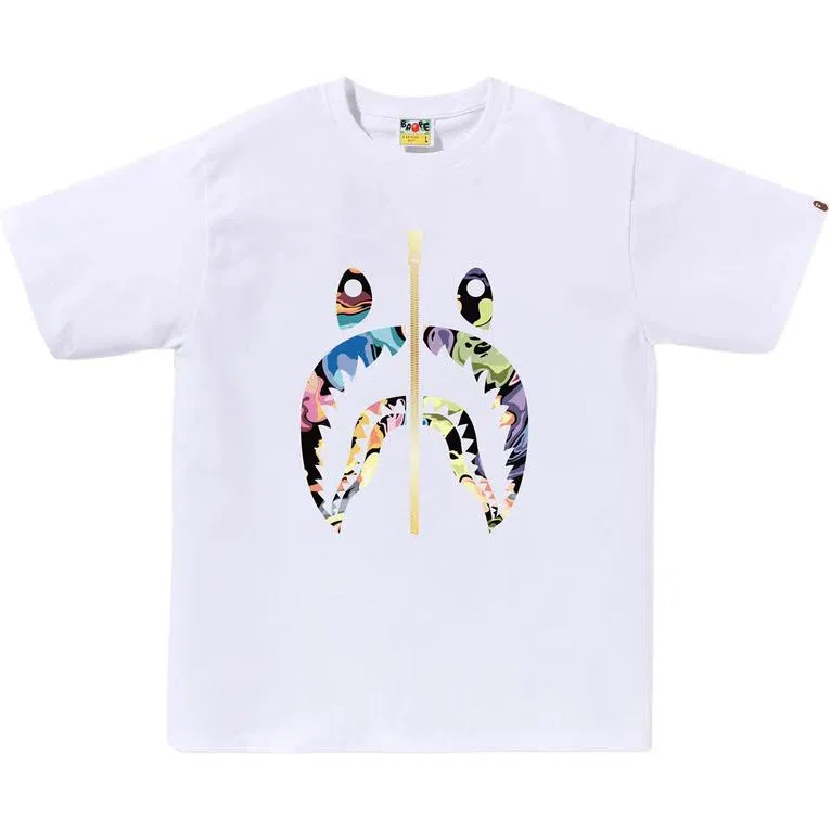 A BATHING APE ART CAMO Shark Tee