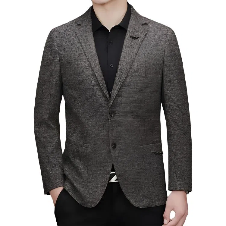 大白鲨 品牌轻奢高品质休闲外套男上衣单件韩版潮流小西服男士修身薄款上装西装 男款