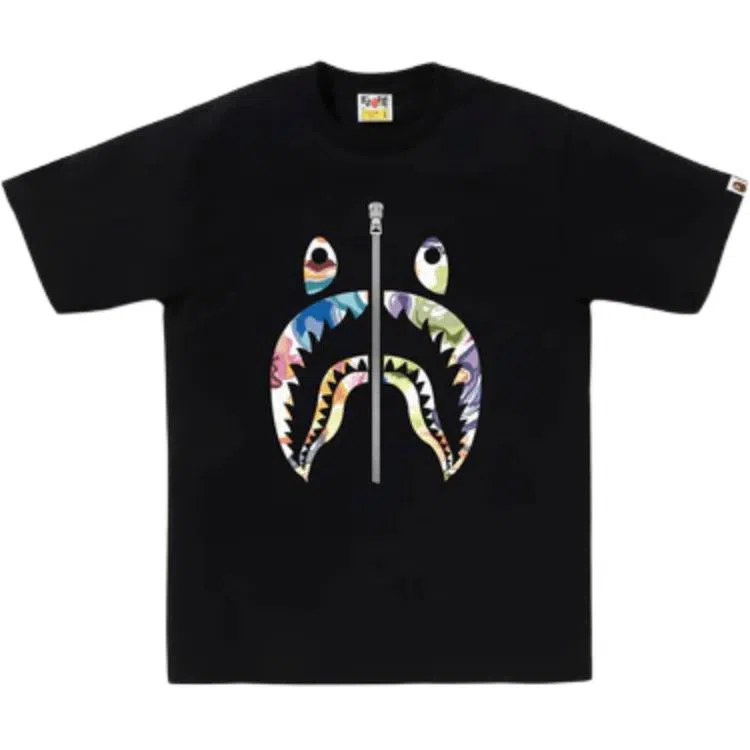A BATHING APE ART CAMO Shark Tee