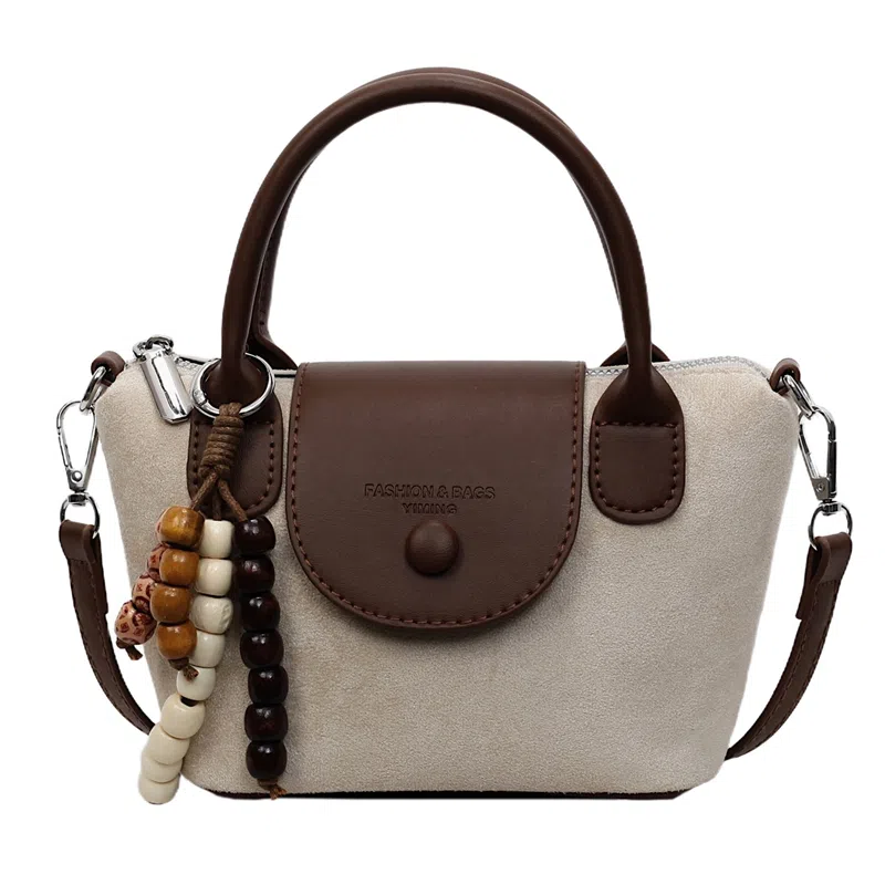 凡思曼 高级感小众设计感百搭洋气上班复古饺子包 麂皮绒 手提包 女款 多色