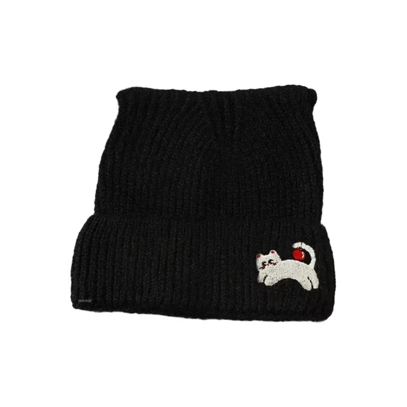 恩僾德 韩版秋冬季帽子女款毛线显脸小包头帽百搭可爱猫耳保暖 涤纶 绒线帽 男女同款情侣款