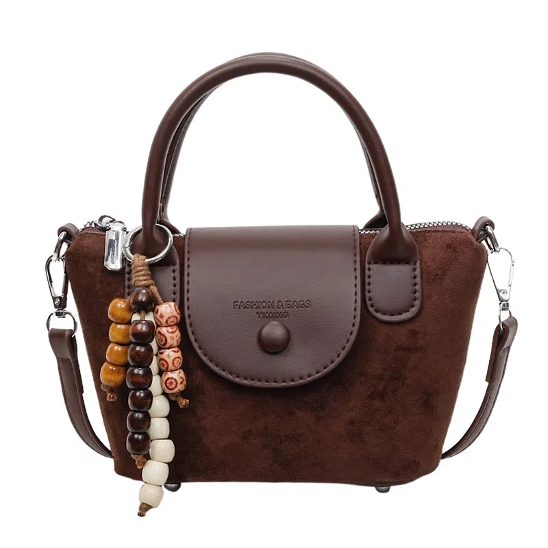 凡思曼 高级感小众设计感百搭洋气上班复古饺子包 麂皮绒 手提包 女款 多色