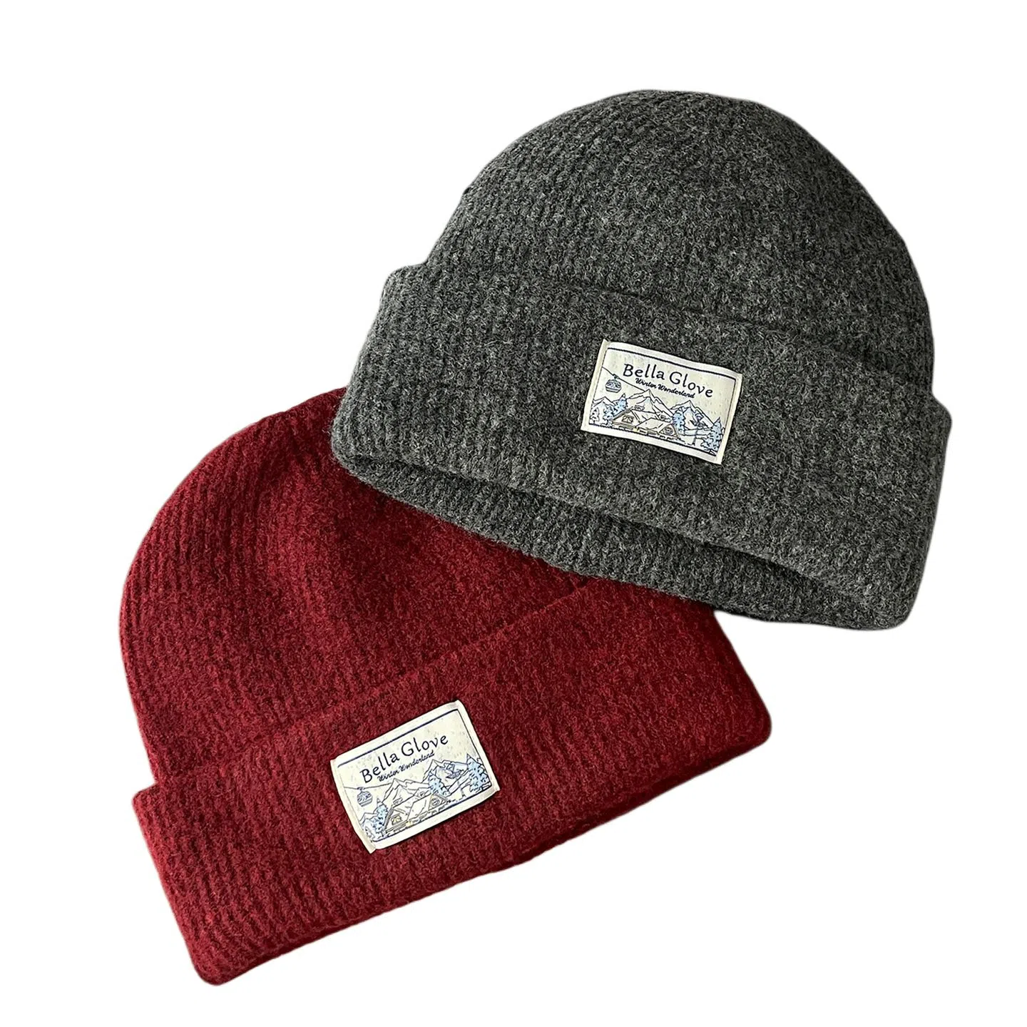 艾佳微 户外日常通勤韩系贴布毛线针织帽保暖护耳防寒套头冷帽小众 腈纶 绒线帽 男女同款情侣款