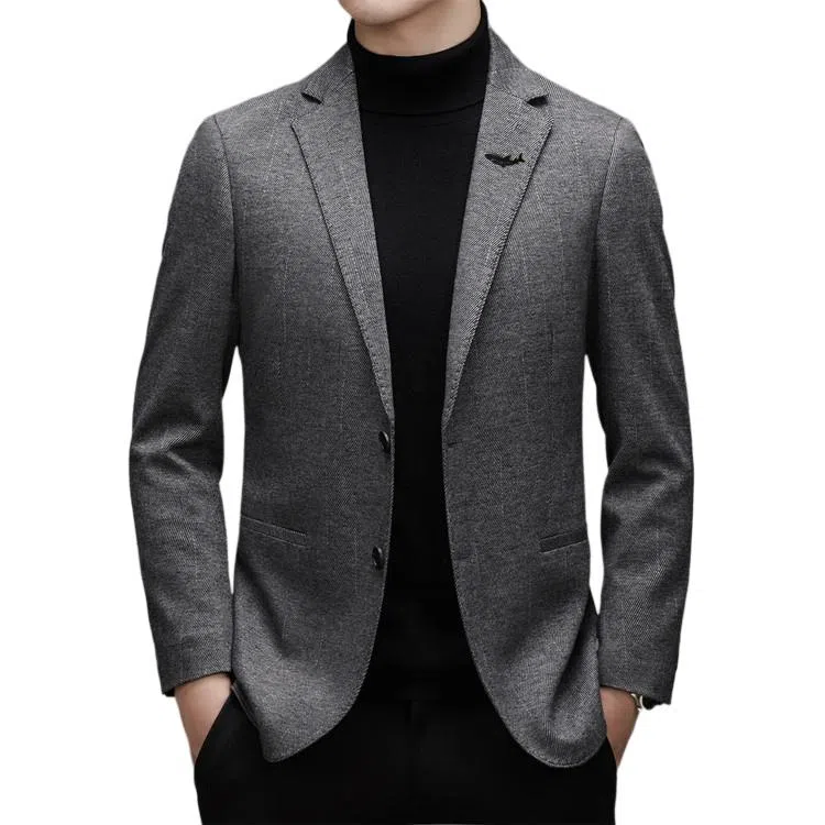 大白鲨 品牌轻奢高品质休闲外套男上衣单件韩版潮流小西服男士修身薄款上装西装 男款