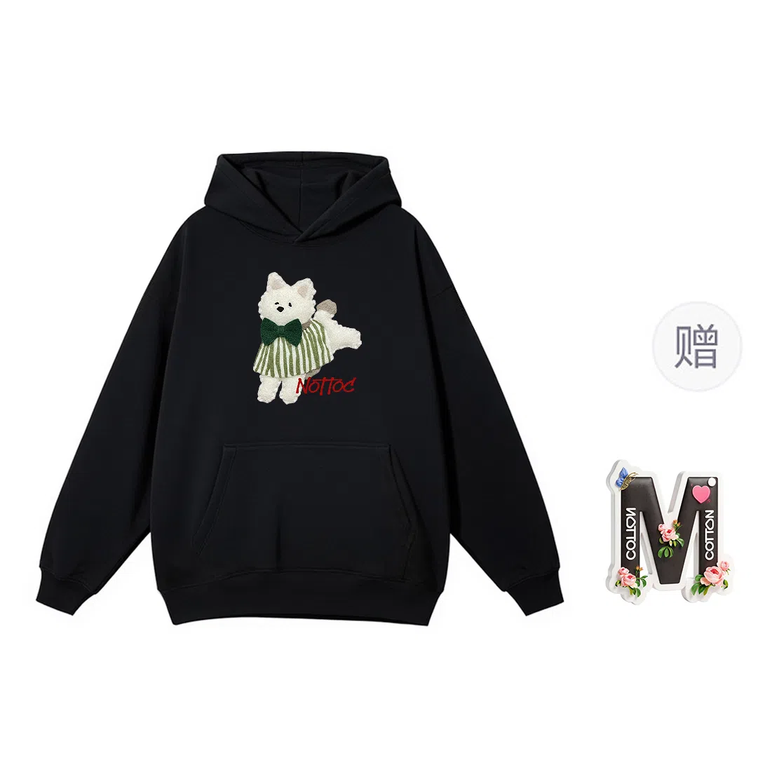 棉购 连帽加绒加厚潮牌学生美式卫衣 女款