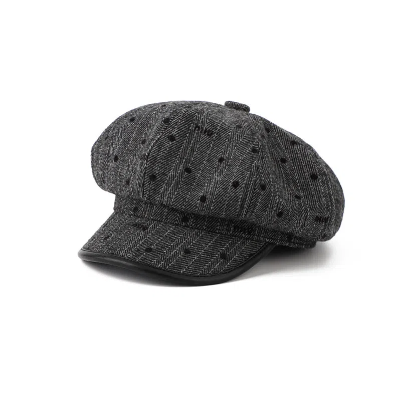 朵澜 日系复古文艺风春秋冬女夏季凹造型显脸小八角帽云朵画家帽子 腈纶 贝雷帽 女款