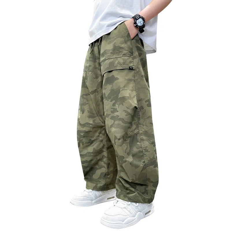 简约百搭宽松舒适松紧腰穿长裤运动裤 春秋