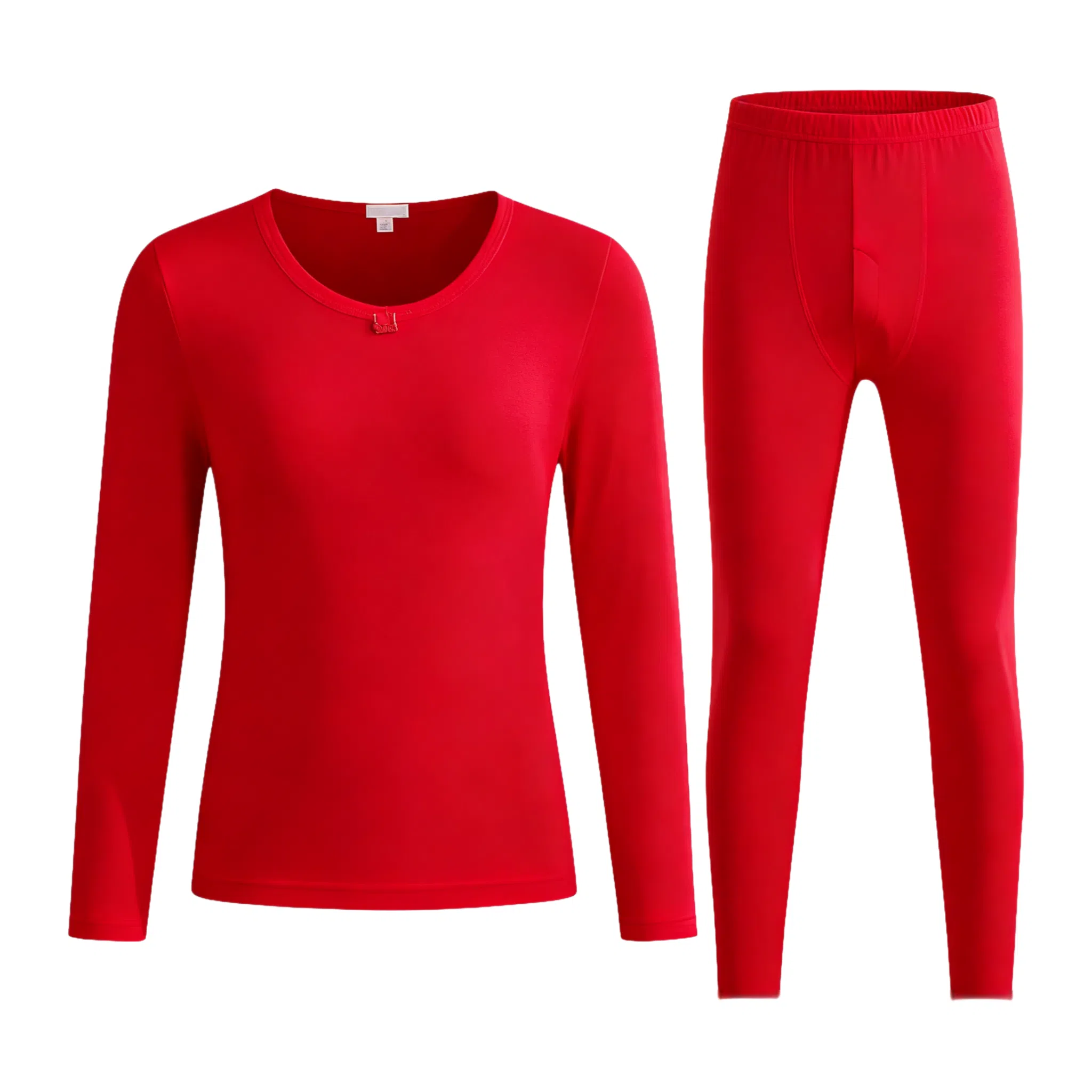 兰缪 百搭恒温蕾丝圆领内衣轻薄不臃肿柔软舒适全身抗静电秋衣秋裤时尚透气保暖套装 女款