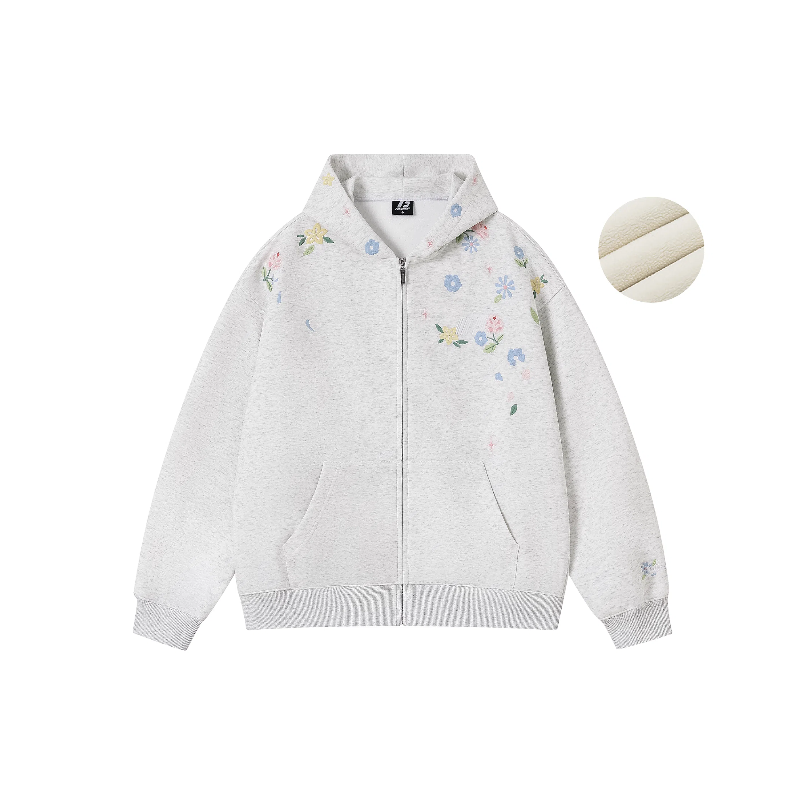 FORNINES Embroidered Hoodie Jacket