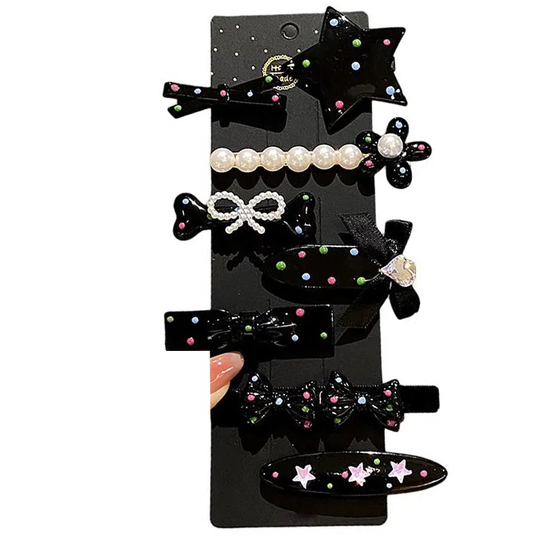 【多彩发卡8件套】 千桐 女侧边刘海夹甜酷多巴胺一字夹子 小发头饰发饰 洗脸 出门 聚会必备 亚克力 发夹 男女同款情侣款