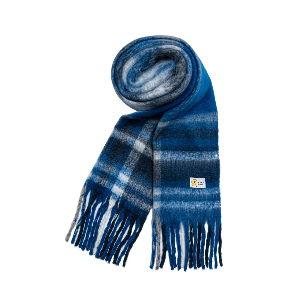 卡皮巴拉小黄豚 温柔百搭加厚保暖流苏格子时尚高级感韩版拼色学院风格子 聚酯纤维 绒线围巾 男女同款情侣款