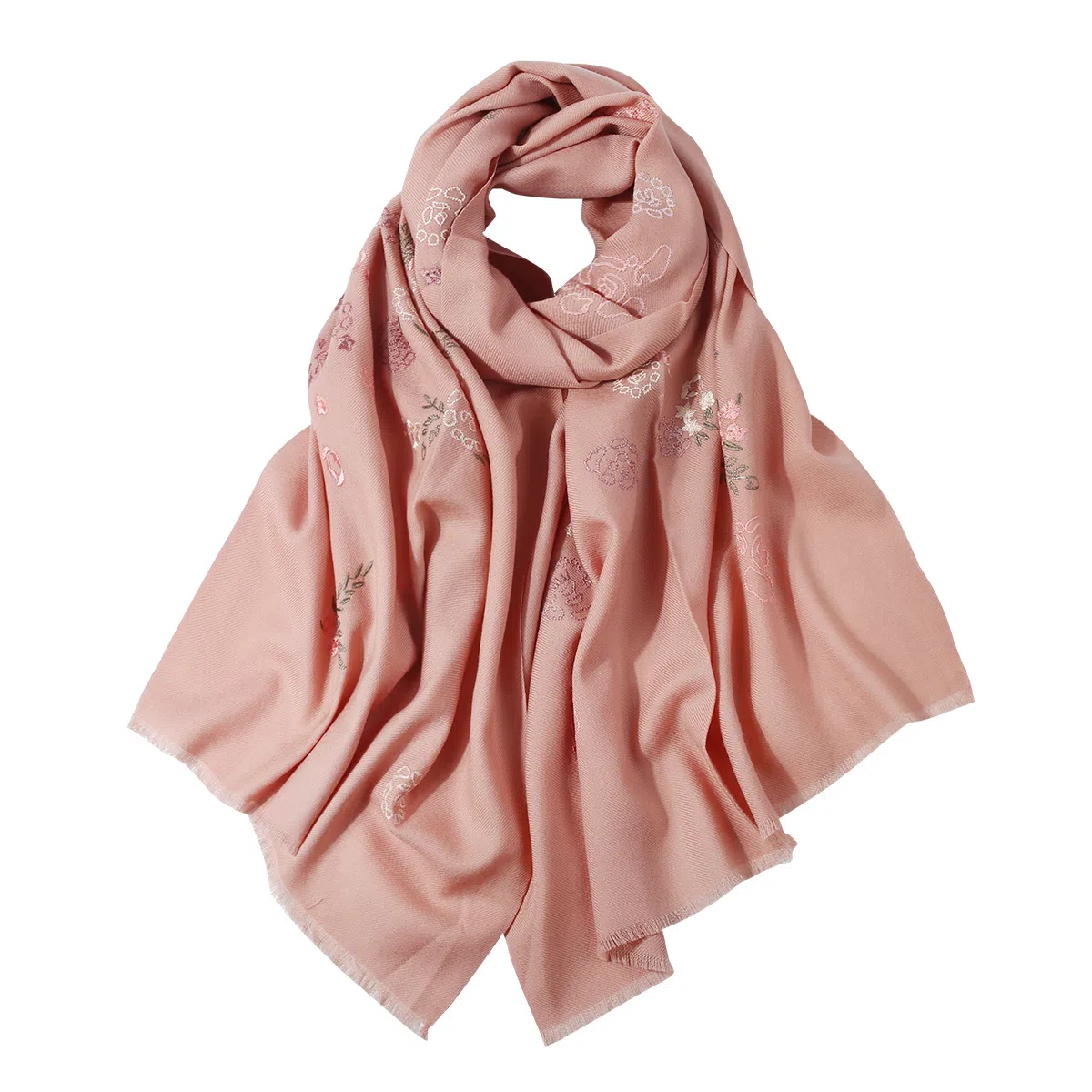 一米画纱 中式古典国风花卉贴花结婚喜宴亲肤防风保暖披风优雅精致外搭 绵羊毛 披肩 女款