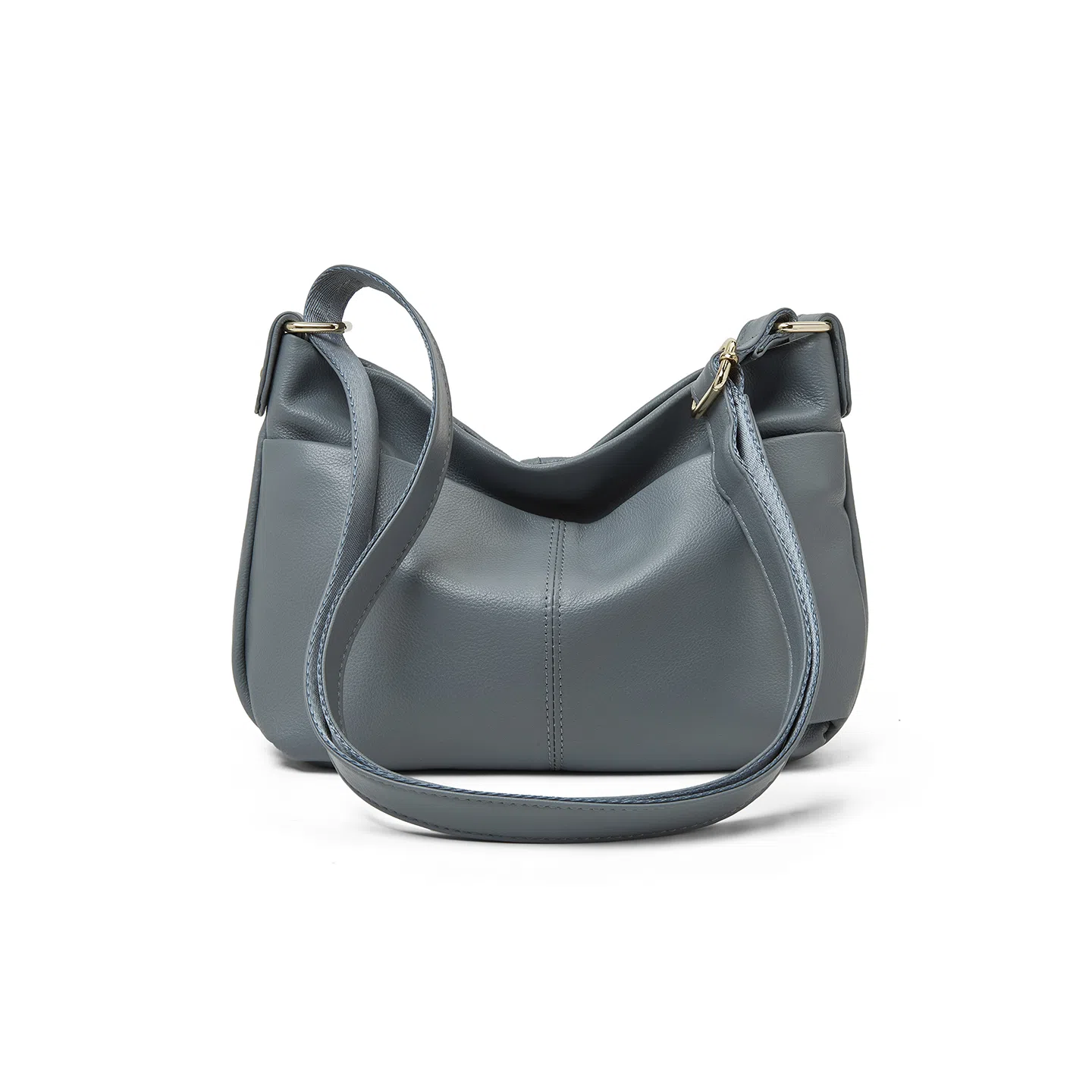 老人头 慵懒风休闲时尚百搭日常通勤柔软单肩包 牛皮革 斜挎包 常规 女款 黑色/浅蓝色/深杏色