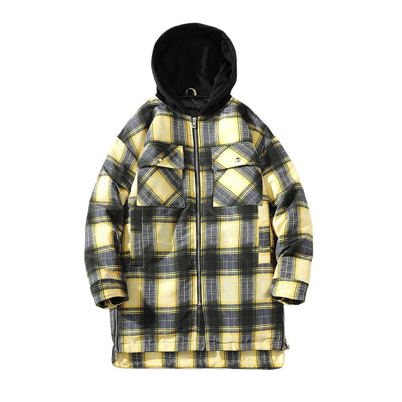 FORHUG Basic Urban Tech Red Plaid Down Jacket