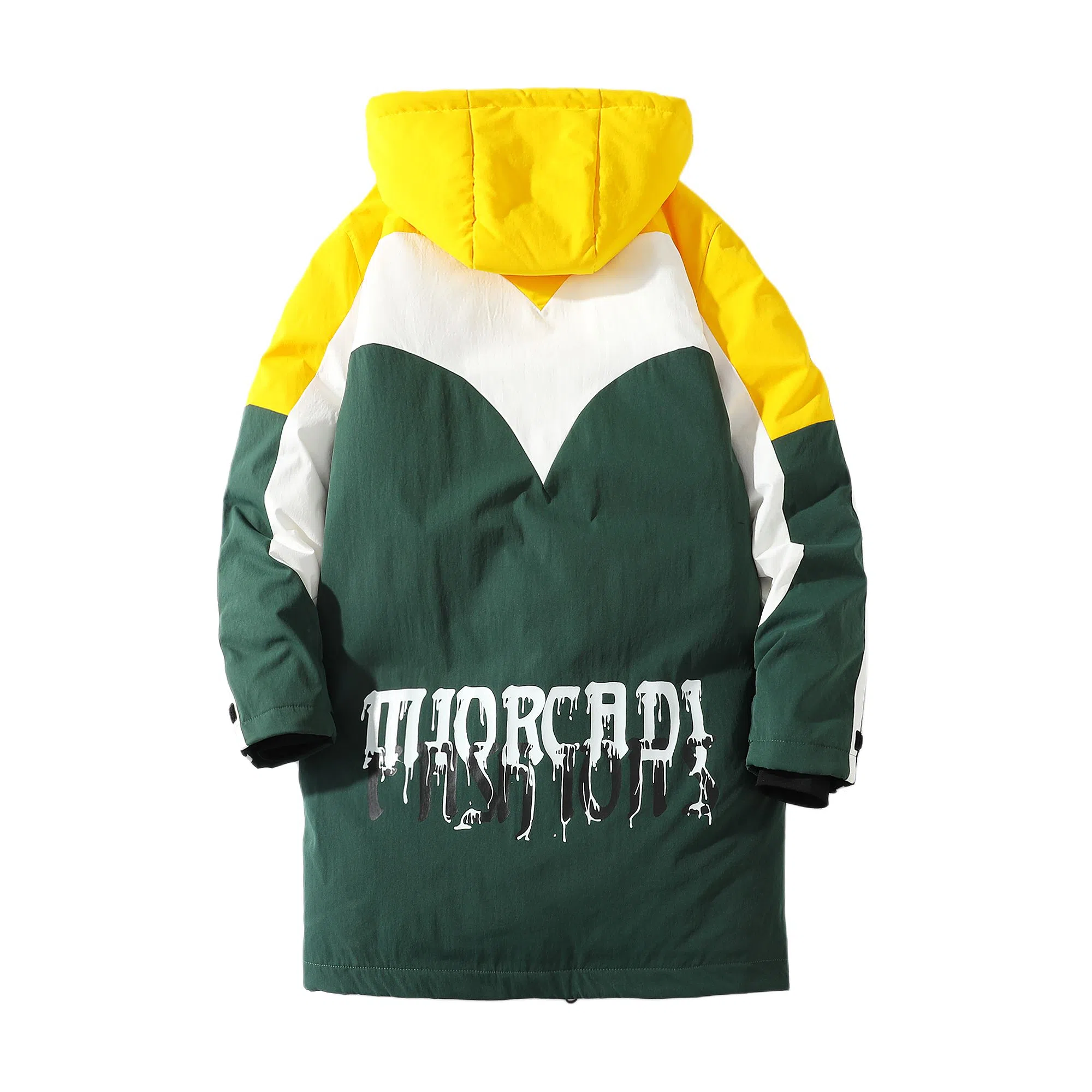 FORHUG Basic Unisex Colorblock Pocket Hooded Down Jacket