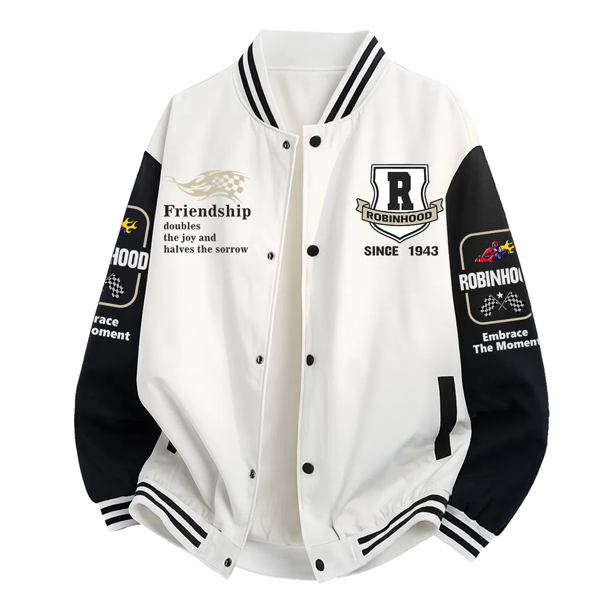 ROBINHOOD Colorblock Baseball Jacket