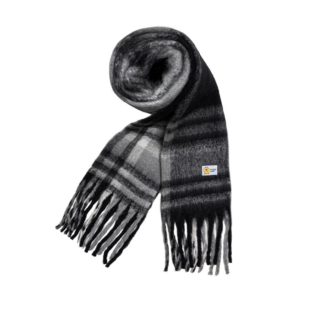 卡皮巴拉小黄豚 温柔百搭加厚保暖流苏格子时尚高级感韩版拼色学院风格子 聚酯纤维 绒线围巾 男女同款情侣款