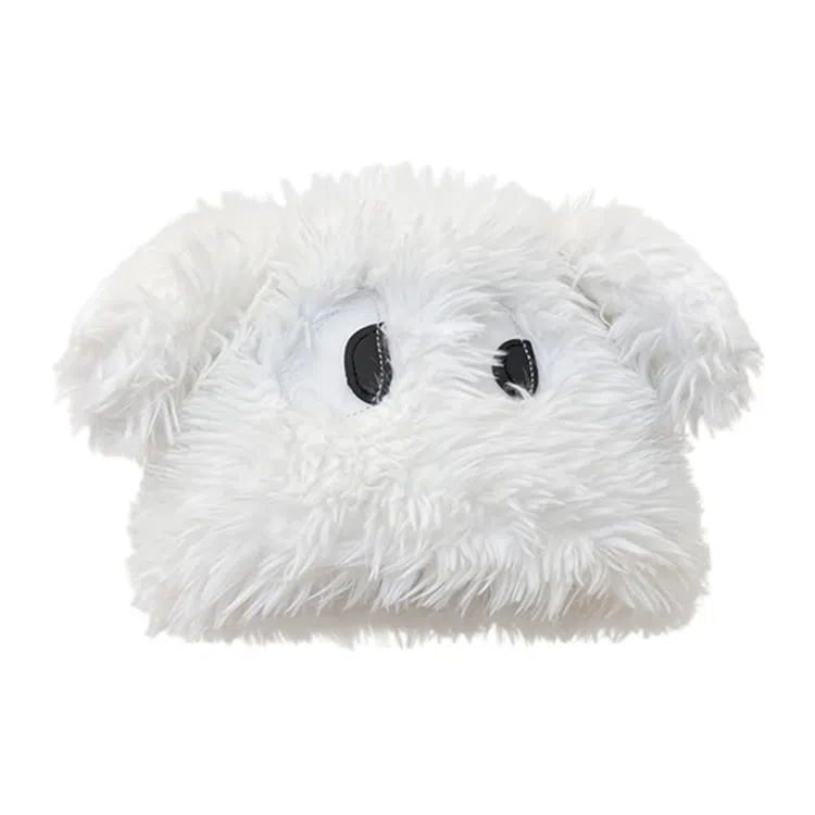 浪莎 日系甜美可爱卡通大眼小狗耳朵针织帽冬季时尚加厚保暖显白显脸小包头帽 聚酯纤维 绒线帽 女款