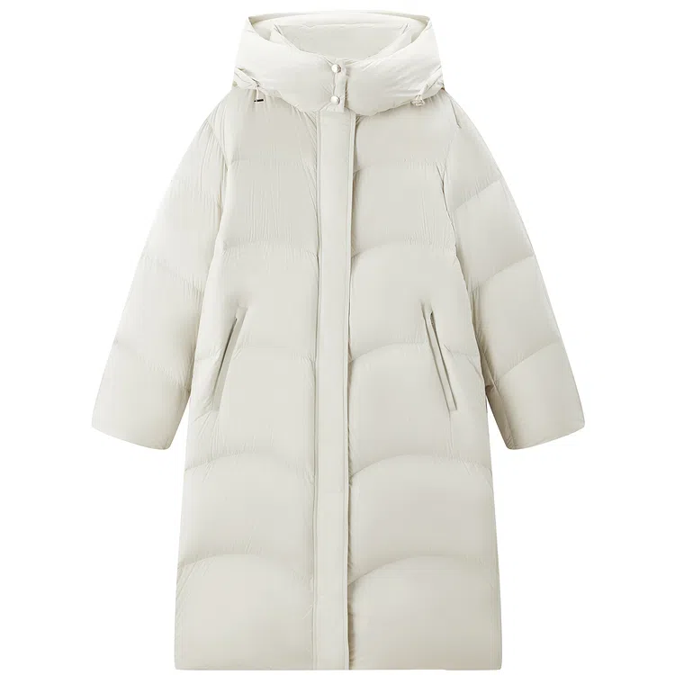 太平鸟 云朵时尚简约长款保暖高充绒羽绒服 女款