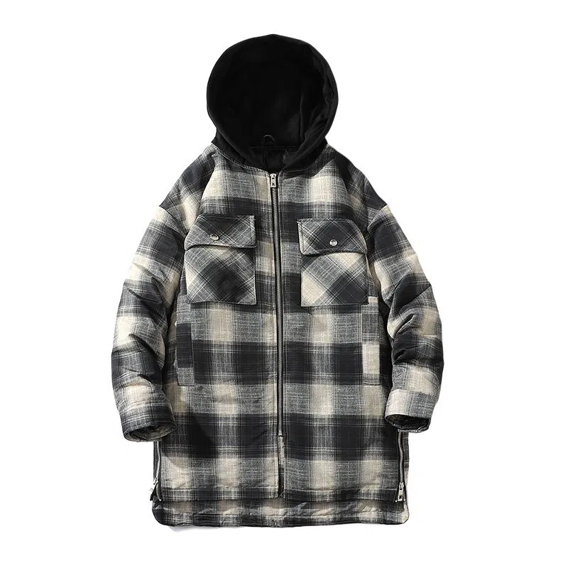 FORHUG Basic Urban Tech Red Plaid Down Jacket