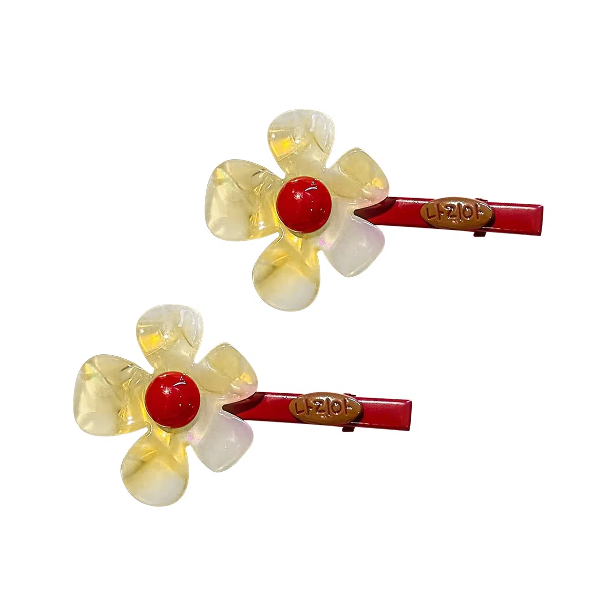 蒙妮 时尚简约炫彩醋酸花朵鸭嘴夹 亚克力 发夹 女款