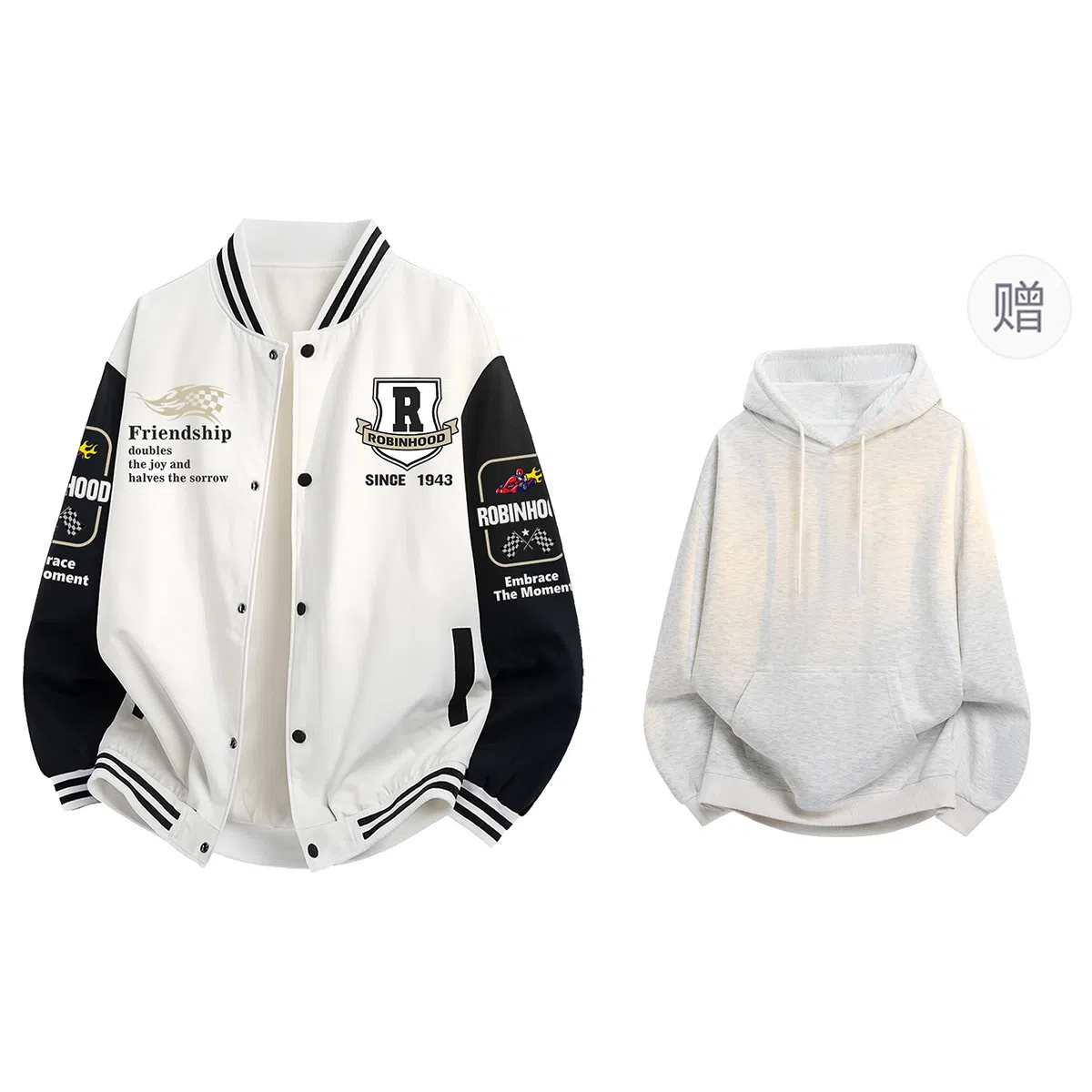 ROBINHOOD Colorblock Baseball Jacket