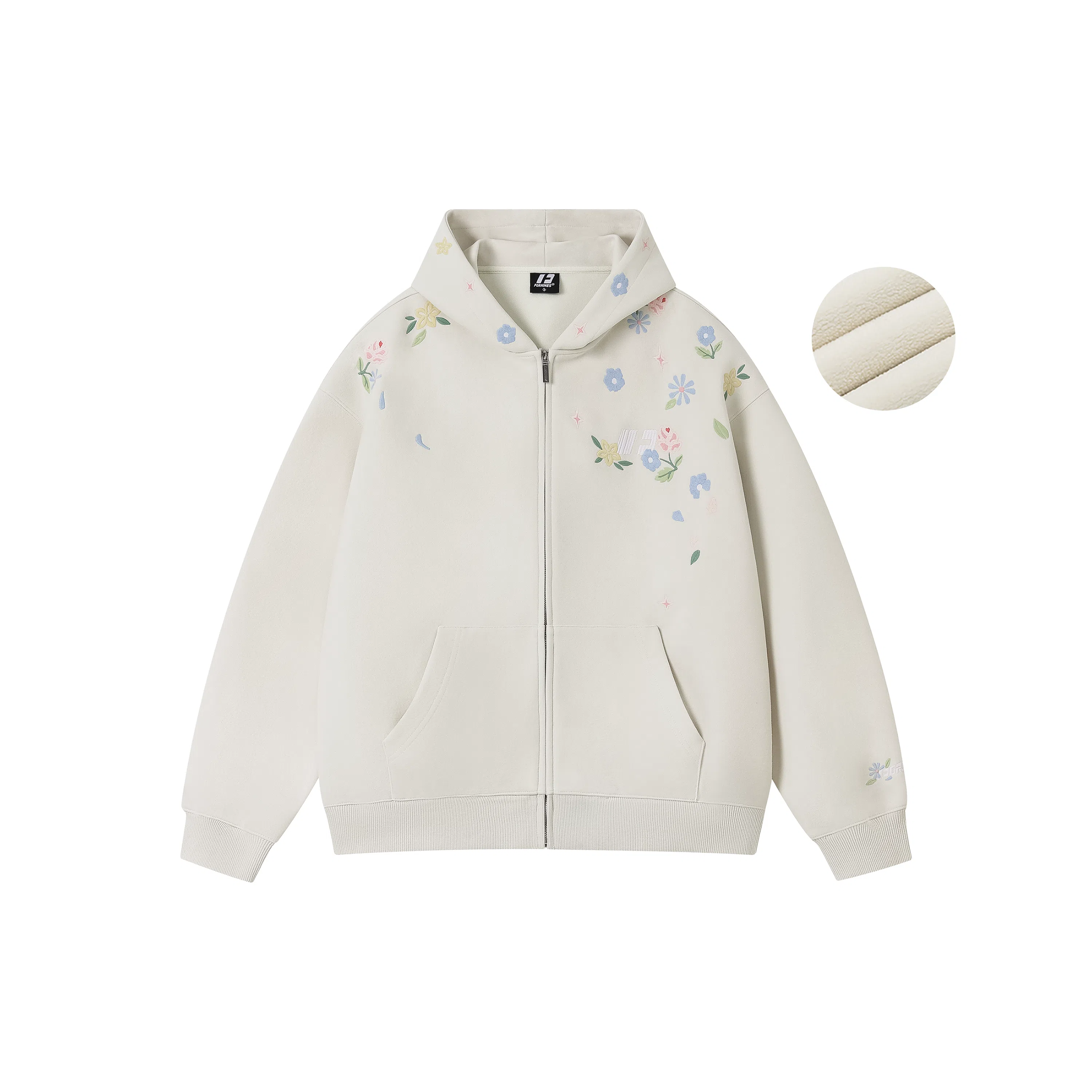 FORNINES Embroidered Hoodie Jacket