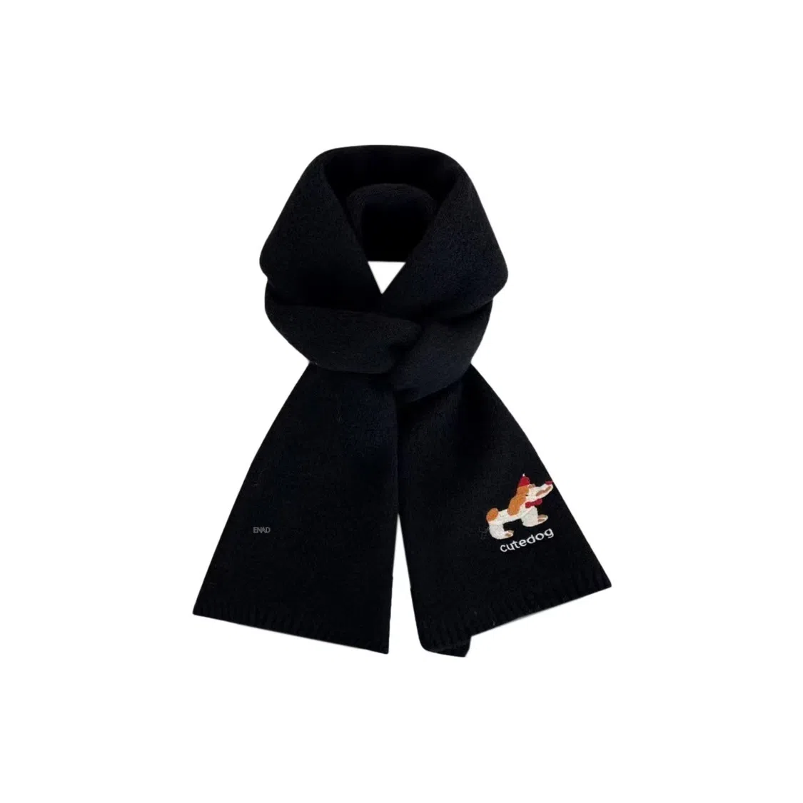 恩僾德 可爱小狗刺绣针织秋冬保暖防寒时尚百搭高级感 聚酯纤维 围脖 男女同款情侣款