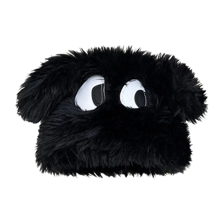 浪莎 日系甜美可爱卡通大眼小狗耳朵针织帽冬季时尚加厚保暖显白显脸小包头帽 聚酯纤维 绒线帽 女款