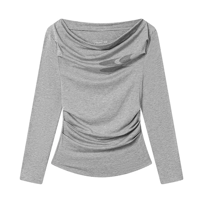 Crying Center Long Sleeve Off-Shoulder Tee