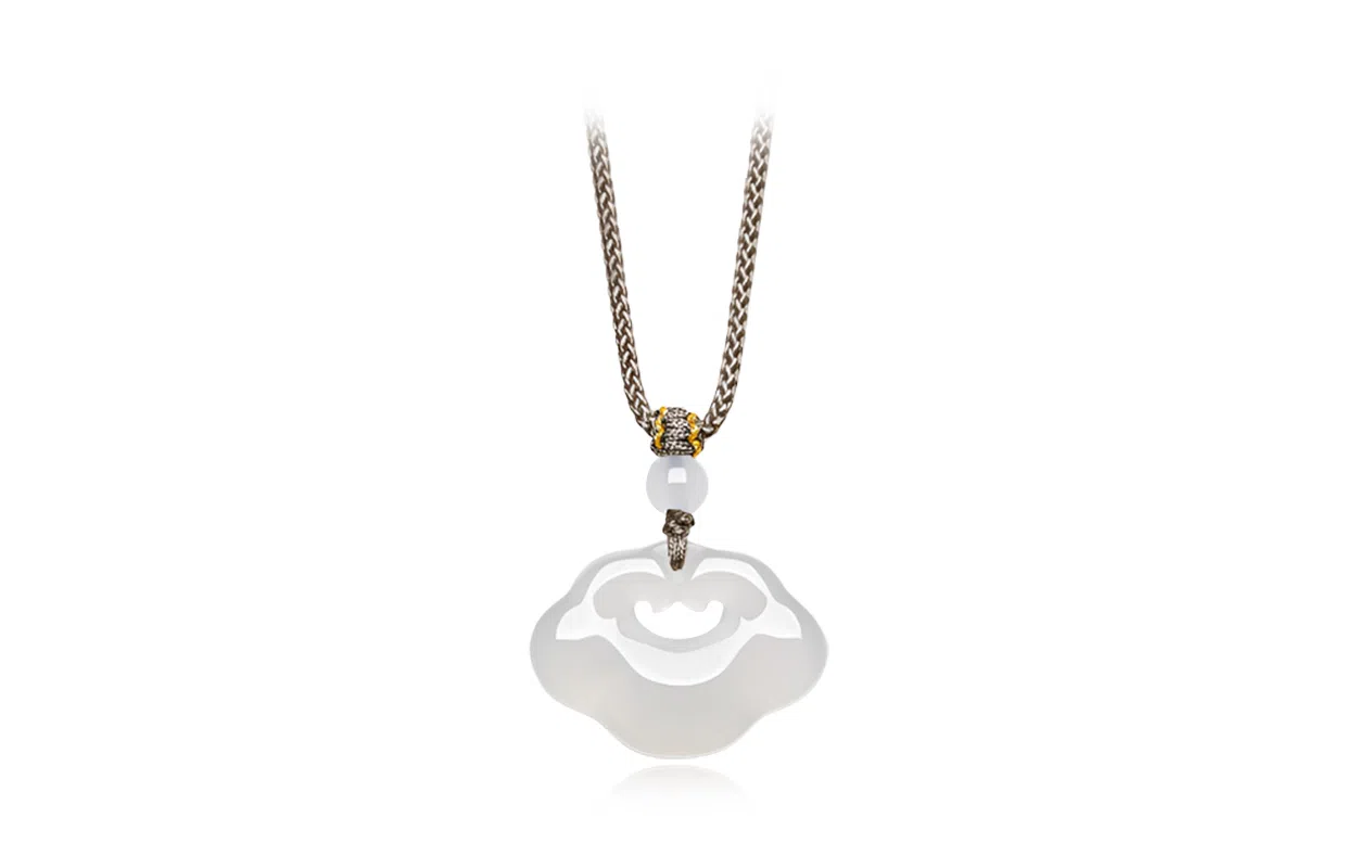 百利金 祥云平安锁 国潮复古新中式纳福吉祥顺遂简约精致气质百搭小众设计转运珠吊坠 玉髓 项链 男女同款情侣款