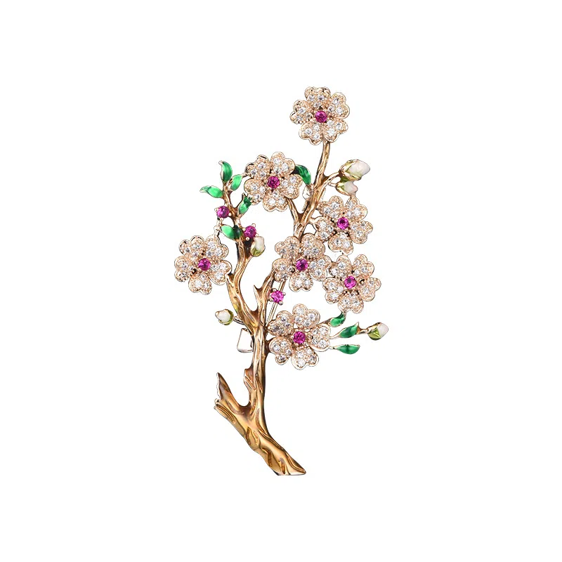 兰盈 梅花水晶 环保合金 胸针 女款