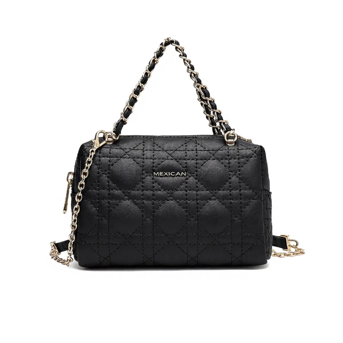 稻草人 小香风菱格经典不过时百搭实用通勤链条斜挎包 牛皮 手提包 常规 女款 米色/黑色/安可拉红