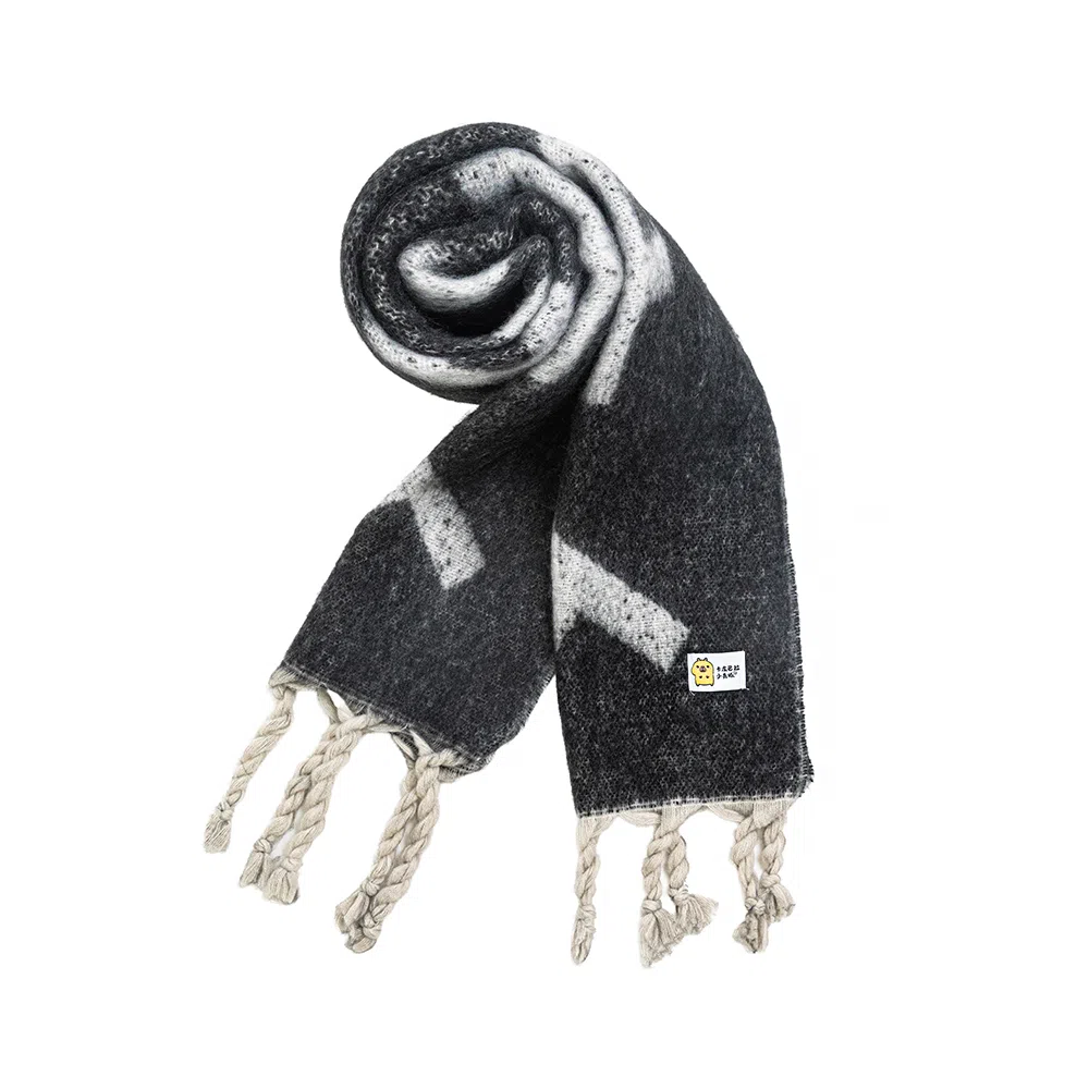 卡皮巴拉小黄豚 秋冬麻花辫韩版加厚高级感保暖毛绒潮流时尚 聚酯纤维 绒线围巾 男女同款情侣款